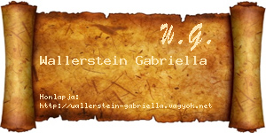 Wallerstein Gabriella névjegykártya